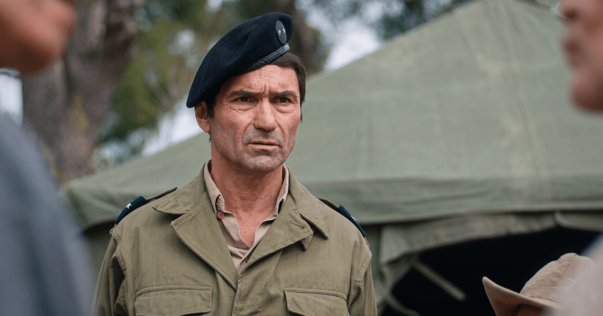 Frank BETERMIN en costume militaire sur un tournage